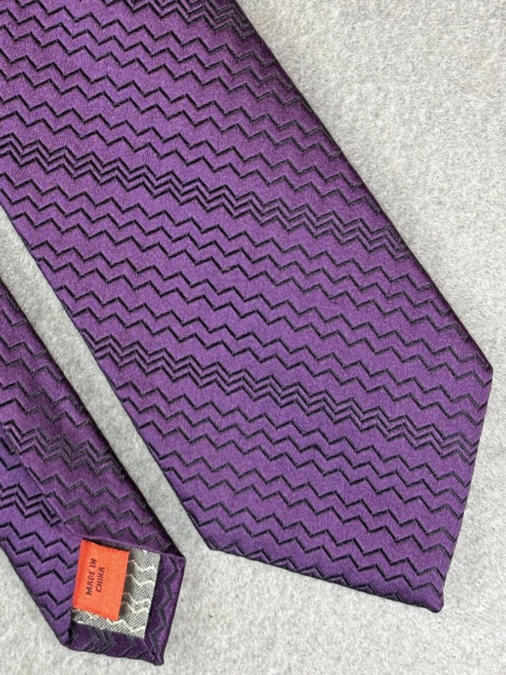 Missoni for Target 2011 Silk Tie Purple Zigzag Geometric 3.5"